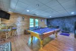 Gameroom offers a pool table, foosball table, chalk board wall, bunk bed and a flat screen TV streaming only